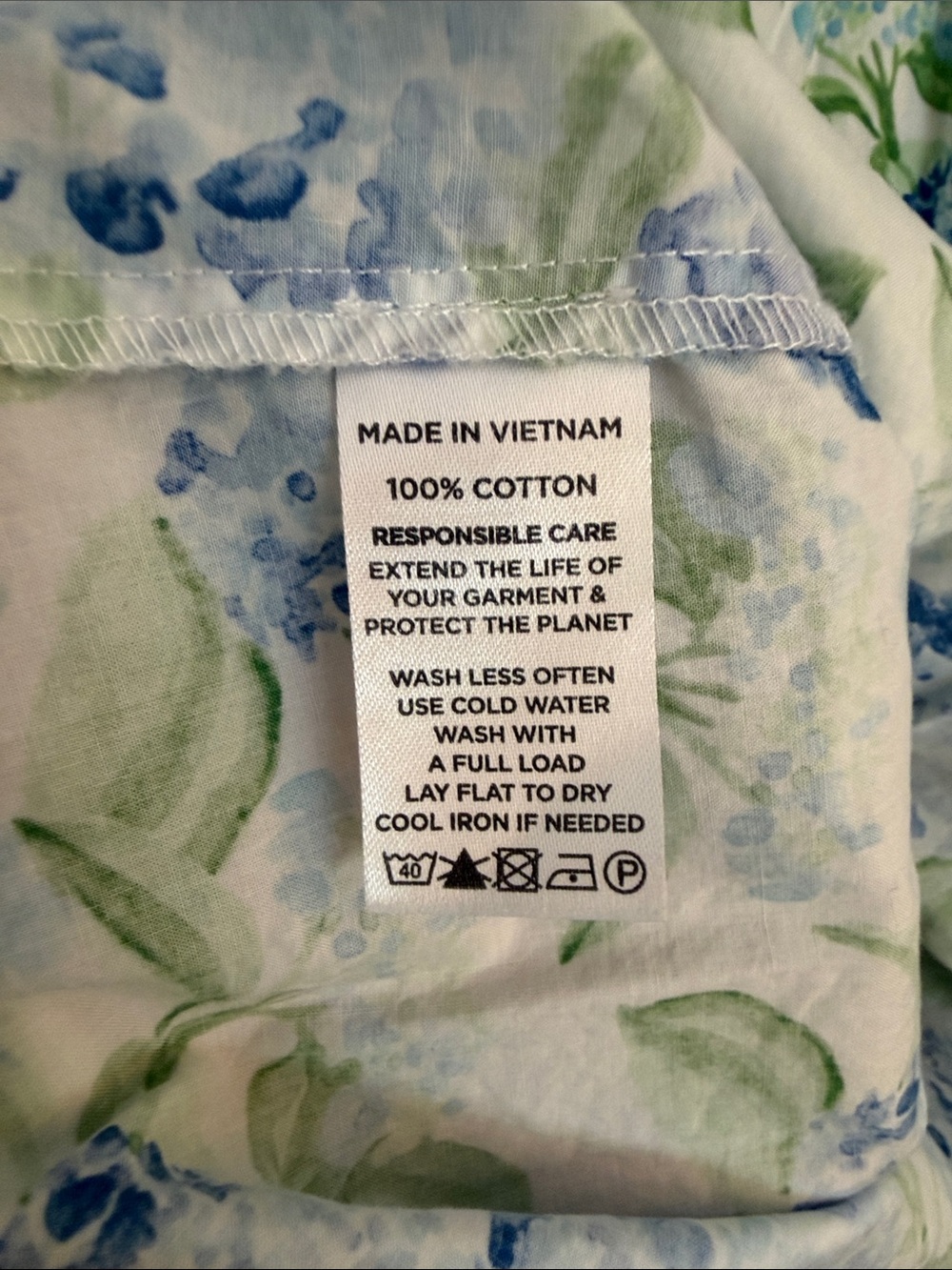Hill House X La Coqueta Delphine Nap Skirt, Blue Watercolor Hydrangea - Picture 3 of 4